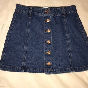 Forever 21 Button Front Jean Skirt